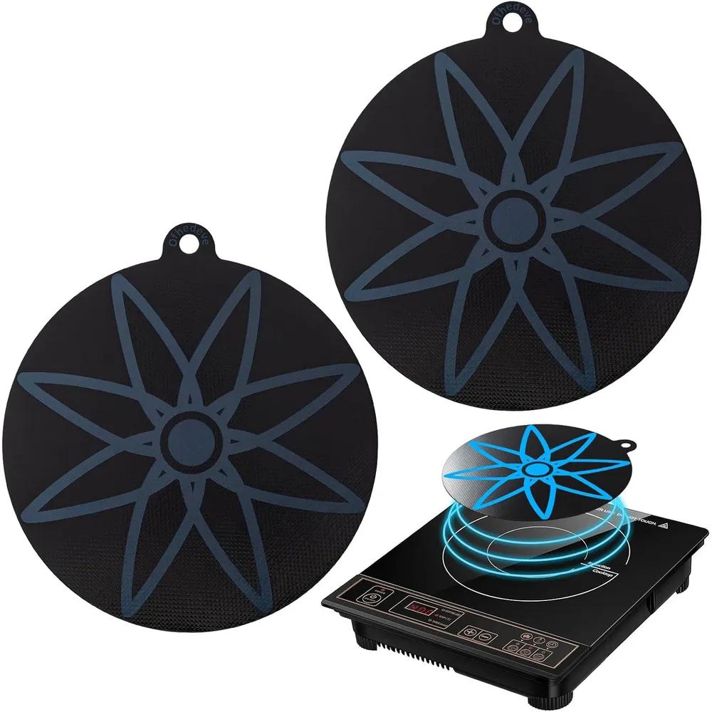 2/4Pcs Induction Cooktop Mat Multifunctional Silicone Countertop Protector Mat  Cooktop Scratch for Kitchen Cooking 24cm