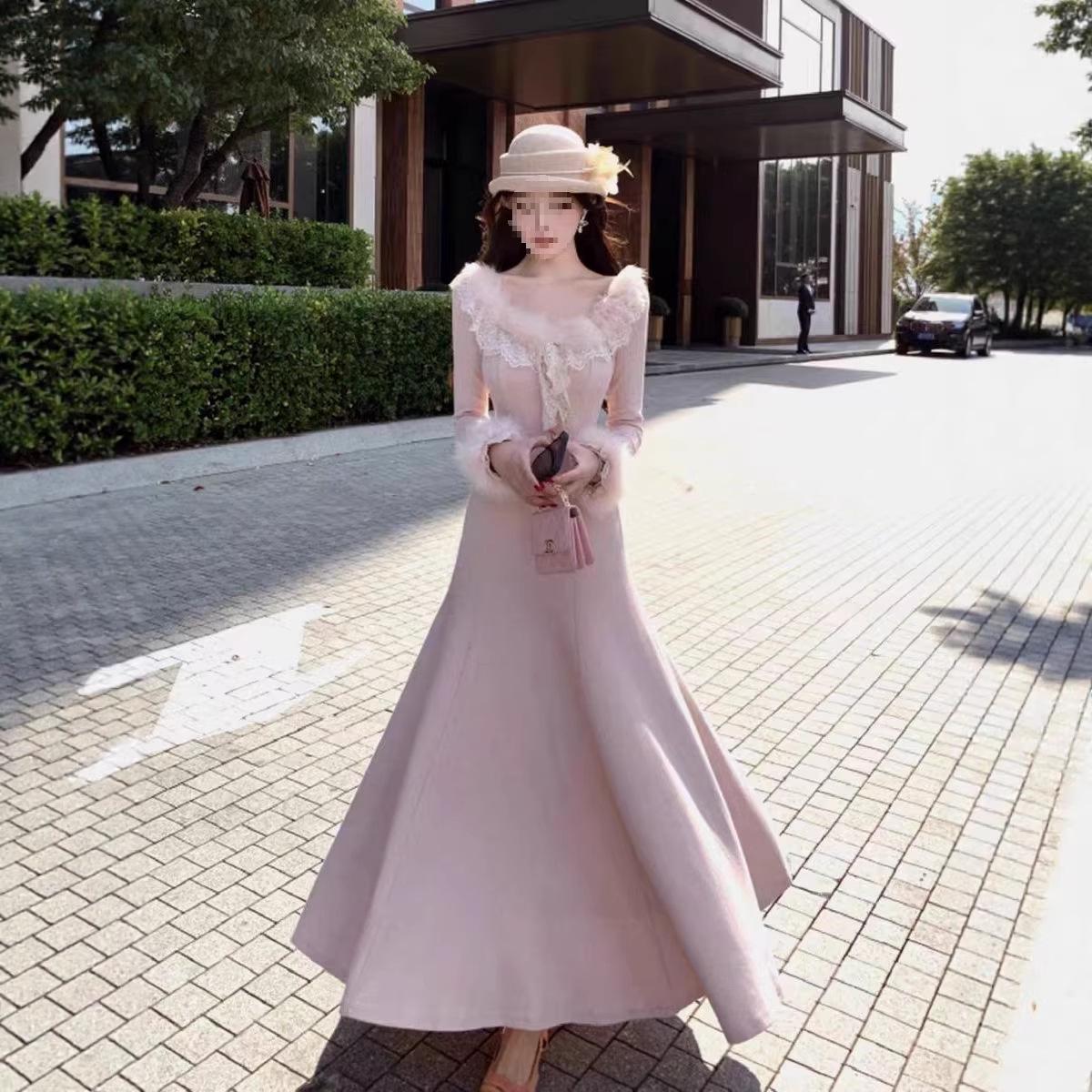 2026 Winter Hit: French Style Waist-Cinching Knit Dress Extra Large