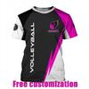Tricou Sport Bărbați cu Imprimeu 3D Volei, cu Mânecă Scurtă, cu Uscare Rapidă, pentru Antrenament în Aer Liber, Personalizabil, Confortabil