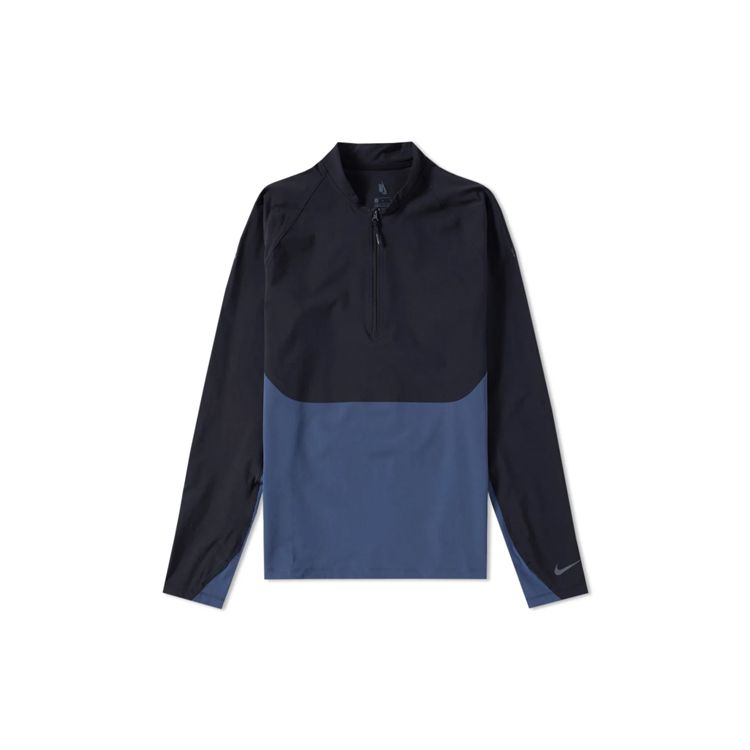 

Nike Лабораторный пуловер с молнией до середины, тренировочный топ с длинным рукавом для фитнеса, мужские топы, черный 866060-471 M