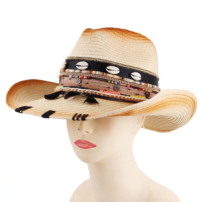 Handmade Accessories Straw Hat Western Cowboy Straw Hat Outdoor Ethnic Sun Hat