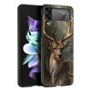 Deer Lichee Pattern Hard PC Phone Case For Samsung Galaxy Z Flip 7 6 5 4 Black Cover For Galaxy Z Flip 3 Foldable Fundas Shell
