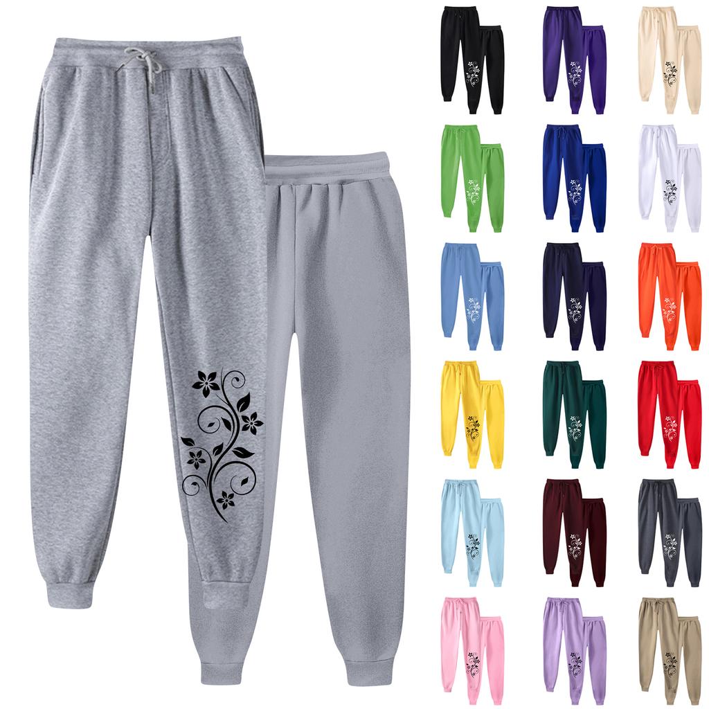 Ladies' Printed Unisex Casual Pocket Drawstring  Pants