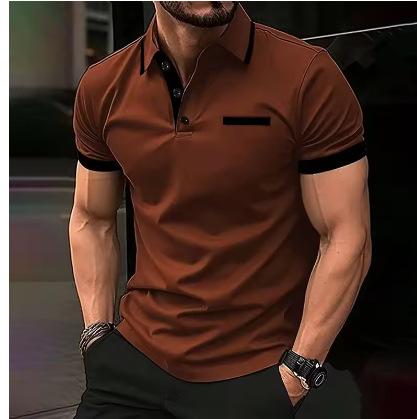 Stylish Men's Short Sleeve Polo Shirt Casual Polyester Summer Dress Vibrant