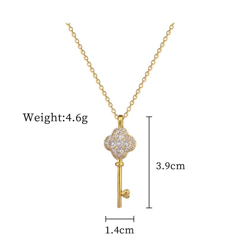 Lucky Necklace Women'S Copper Micro-Inlaid Real Gold Electroplating Simple And Exquisite Clavicle Chain Neck Chain