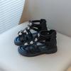 Girls Sandals Children Beach Shoes Kids Gladiator Sandals with Heart Metal Buckle Decoration Back Zipper with Lace Princess 2024