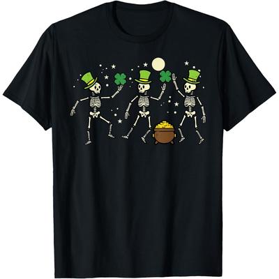 St Patricks Day Skeleton Dancing Saint Pattys Boys Girls Women Men Cotton Men T Shirt