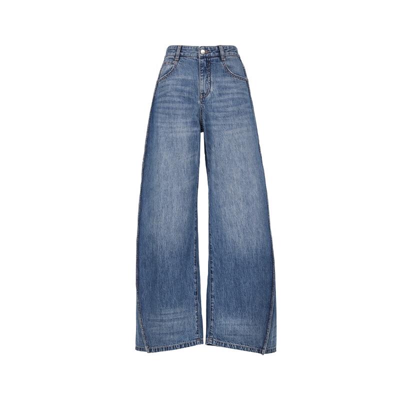 VEROMODA Women's High-Waist Washed Curved Leg Jeans