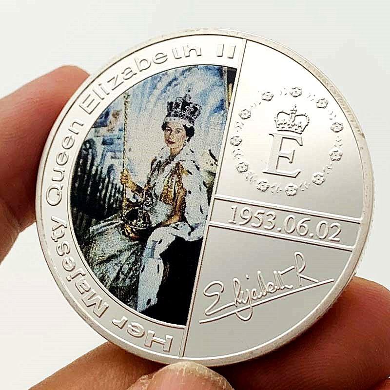 

Queen Elizabeth of England, electroplated commemorative medal, craft gift coin, gold coin, commemorative coin