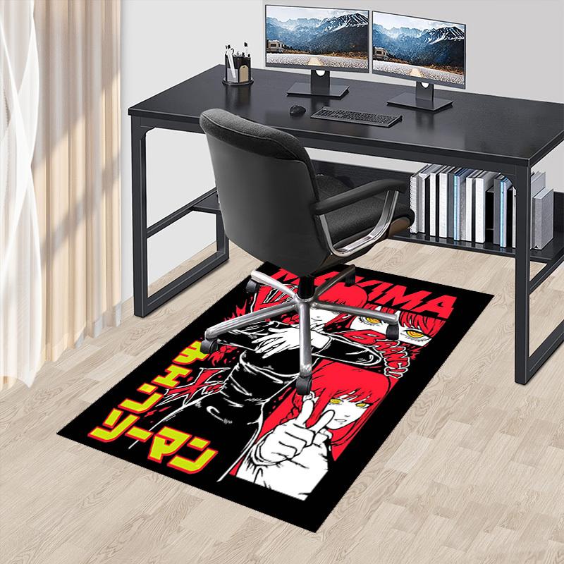 

1pc Makima Anime Chair Mat - Anti-Slip Office Rug with Cool Cartoon Design, Perfect for Desk Chairs and Home Decor, Suitable for All Seasons.U089 60cm by 90cm