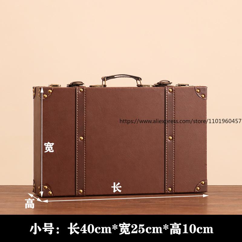 Vintage European-style Suitcase Photography Prop Antique Leather Trunk Clothing Storage Box Fashion Boutique Window Display
