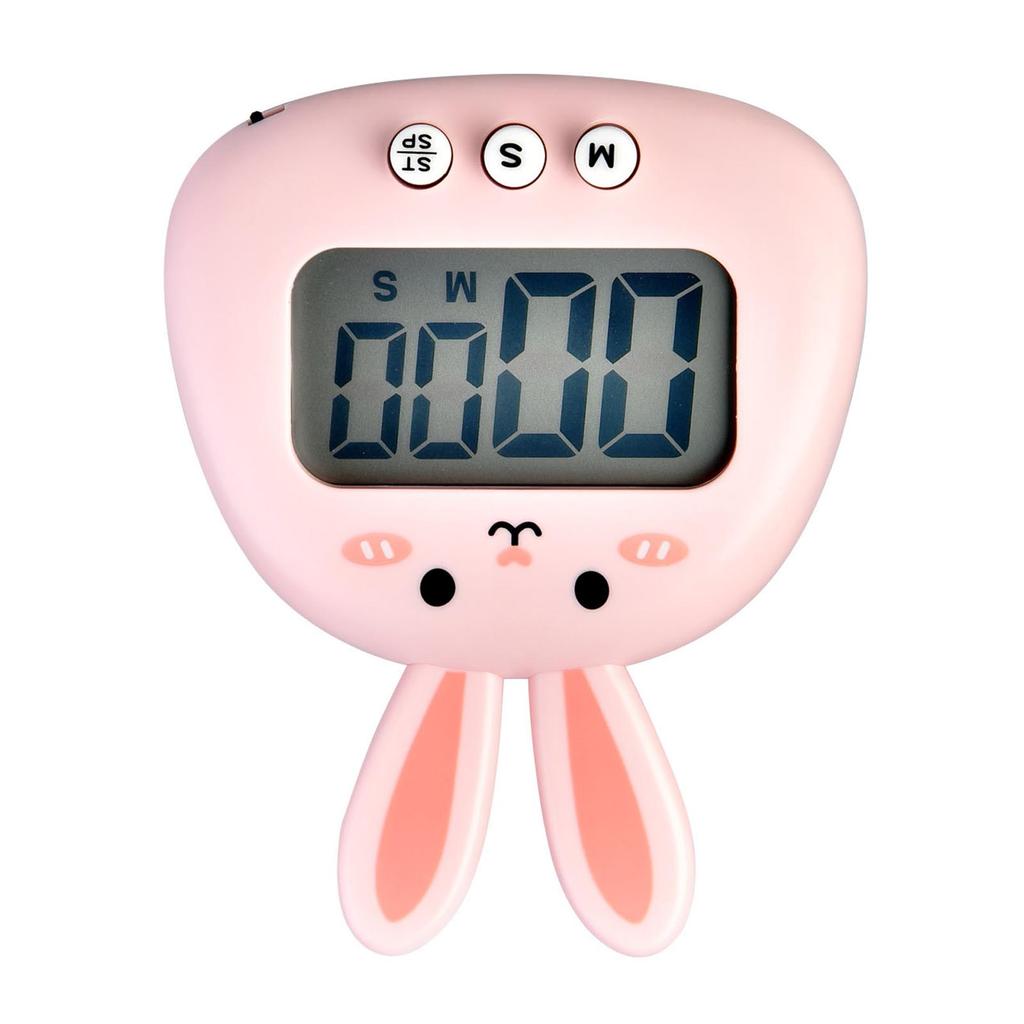 Digital Kitchen Timer Cute Bunny Magnetic Precise Easy Operation Clear Alarm Cooking Timer for Family School Office
