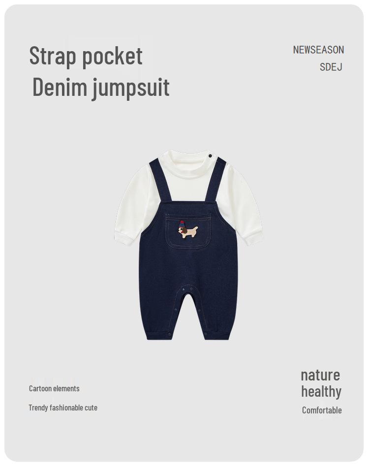 Trendy Infant Romper: Boys' & Girls' Long-Sleeve Two-Piece Jumpsuit