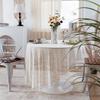 Embroidery Lace Tablecloth,Boho Round Tablecloth with Tassels Farmhouse Table Cover for Wedding Banquet Party Dining Table Decor