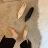 Flat bottom pointed head shallow mouth work shoes small leather shoes women's low heel women's shoes soft sole not tired feet women's fashion shoes