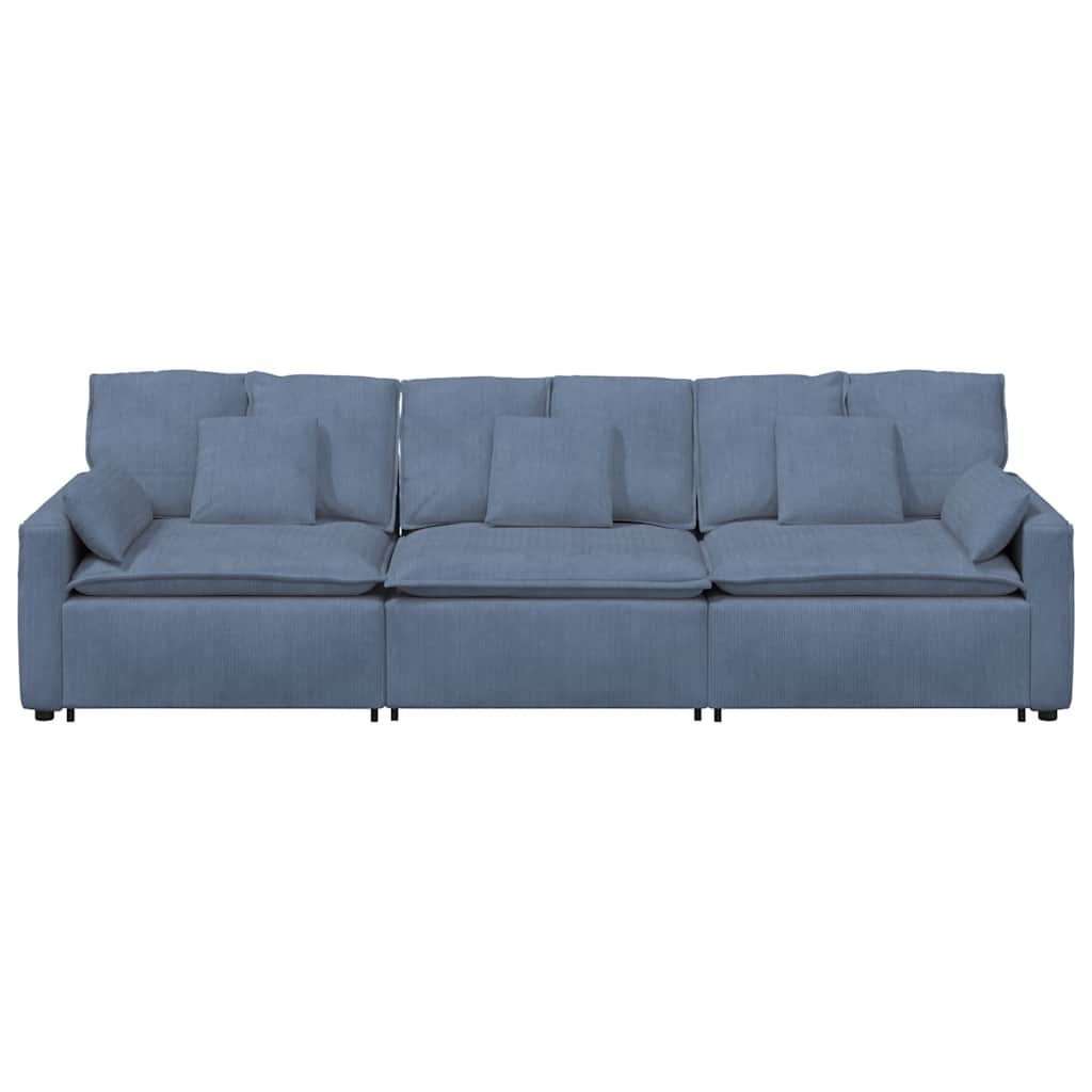 Modular Sofa with Cushions Blue