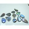 Natural Purple Multi Spectrolite Labradorite Pear Loose Gemstone 12 Pcs Lot LL-1206