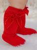 Samtschleife Wadenhohe Baby Prinzessin Party Socken