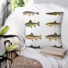 Pillow Cover Vintage Fish Trout Pattern Cushion Cover Cartoon Fishes Pillow Case For Chair Sofa Home Decoration Pillowcases