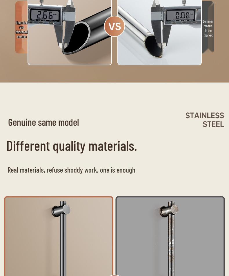 Punch-Free Stainless Steel Shower Head Holder Set