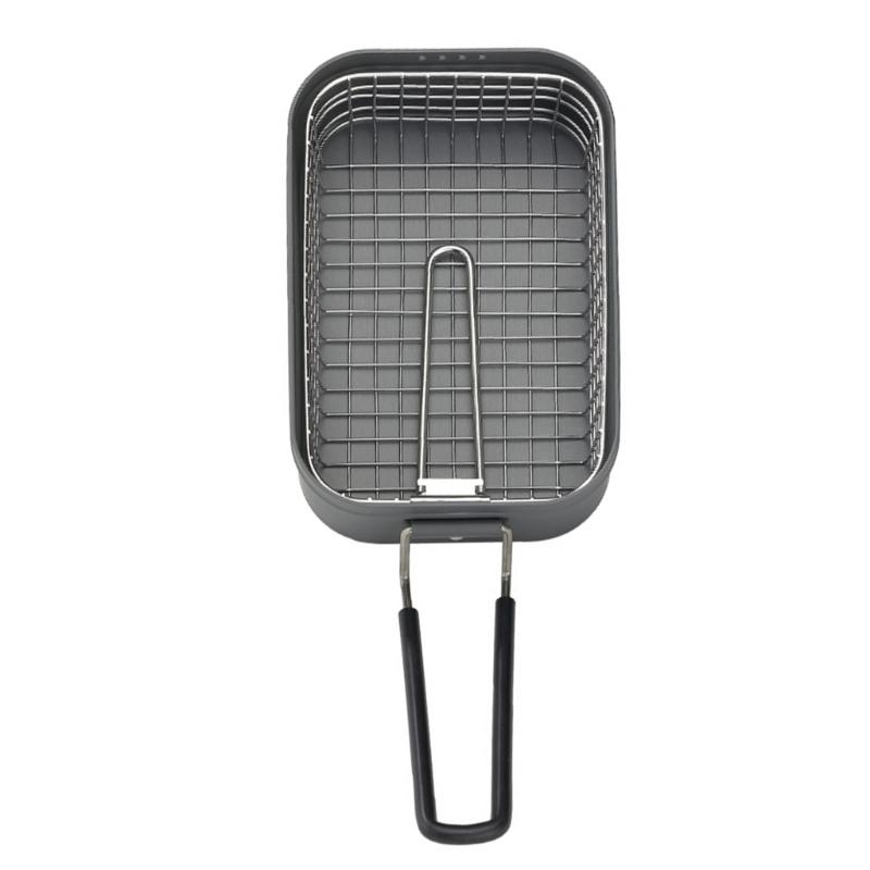 Portables Stainless Steel Frying Basket Multipurpose Pots with Frying Basket Family Barbecue Accessory