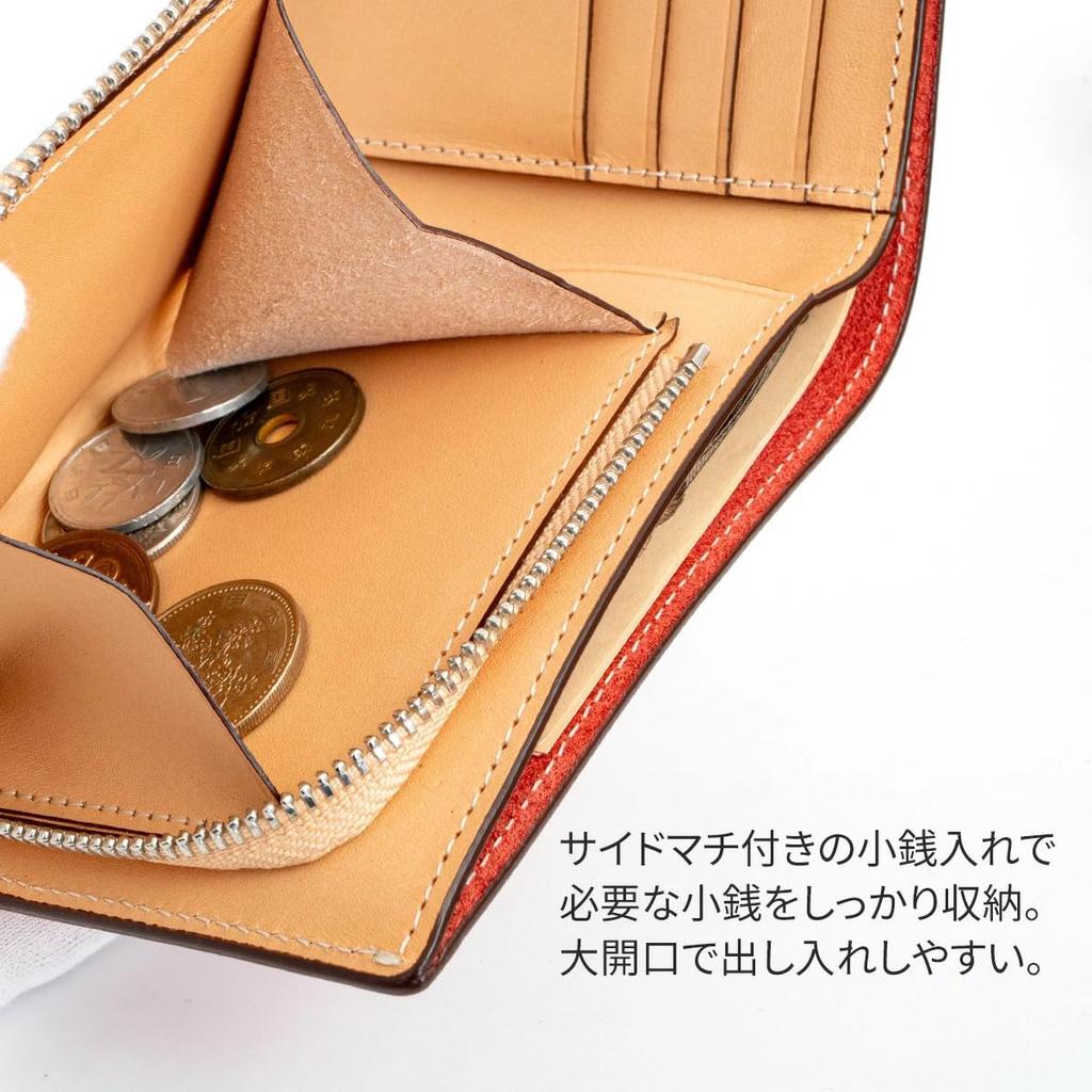 Dom Teporna Bifold Wallet for Men and Bridle Natural Green Women, Leather, Leather, L-Shaped Zipper,