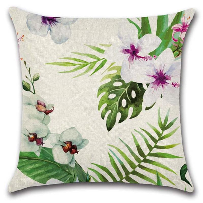 Tropical Plant Square Pillowcase Car Sofa Office Chair Pillowcase Simple Home Decoration Accessories