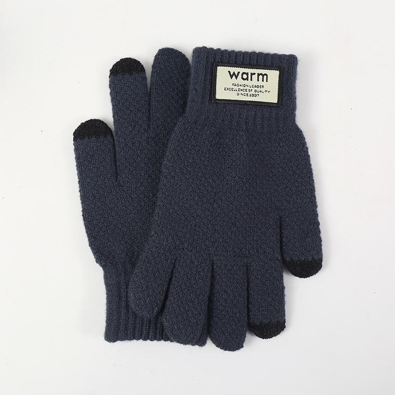 Women's Winter Velvet-Lined Touchscreen Knit Gloves - Cute, Thick, Korean Style, Cold-Proof