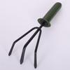 1/4pcs Non-Slip Handle Gardening Shovel Fork Rake Kit Metal Hanging Hole Design Plants Shovel Portable Small Three-tooth Harrow
