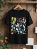 2026 New Year Mens Anime Printed Tshirt  Japanese Manga Theme Short Sleeve Shirt Made of Soft Cotton Fabric