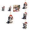 Cartoon Style Christmas Cat Car Pendant Unique Acrylic Backpack Charm For Holiday Cheer