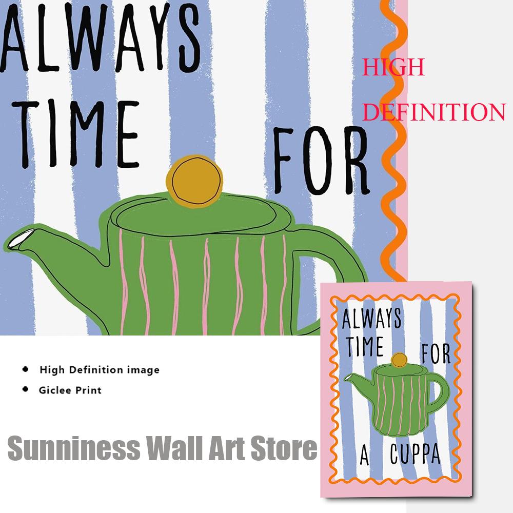 Funny Kitchen Print Espresso Coffee Tea Cup Candles Champagne Wine Posters Wall Art Canvas Painting for Diner Room Decor Picture