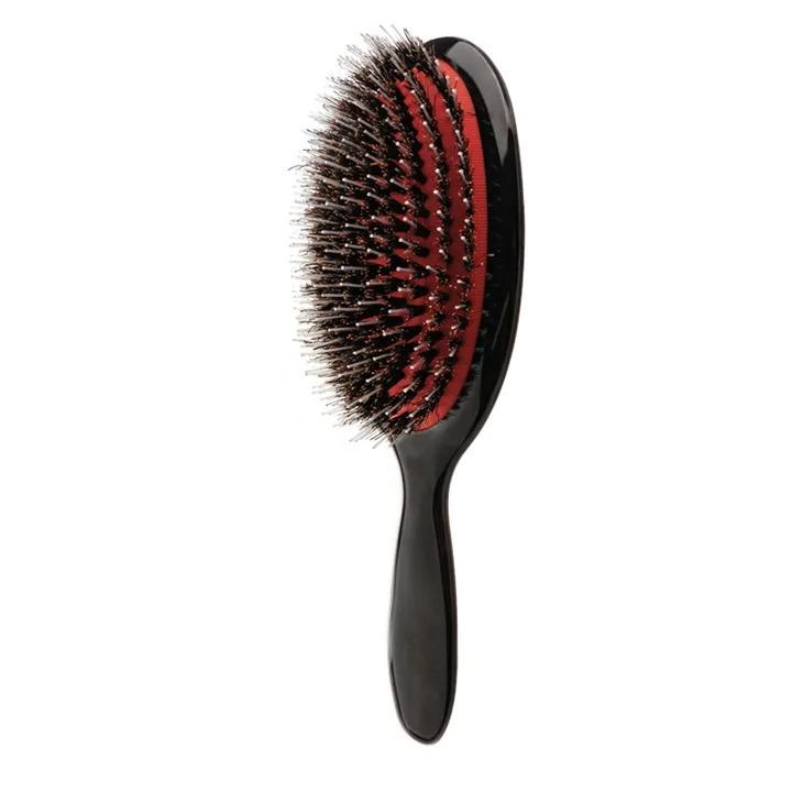 1pc Gold Silver Boar Bristle Paddle Hair Brush Oval Anti Static Scalp Massage Comb for Women Salon Daily Detangle Styling Tool