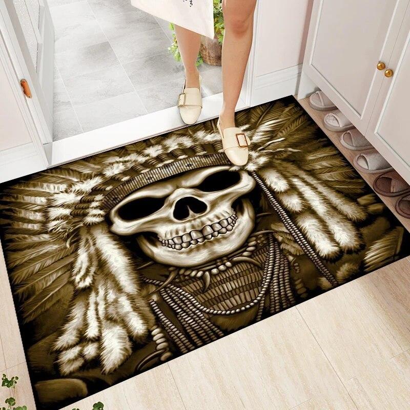 Skull Art Rugs and Carpets for Home Living Room BedRoom Decoration Area Rug Doormat Kitchen Bathroom Non-slip Mat Cartoon Rugs