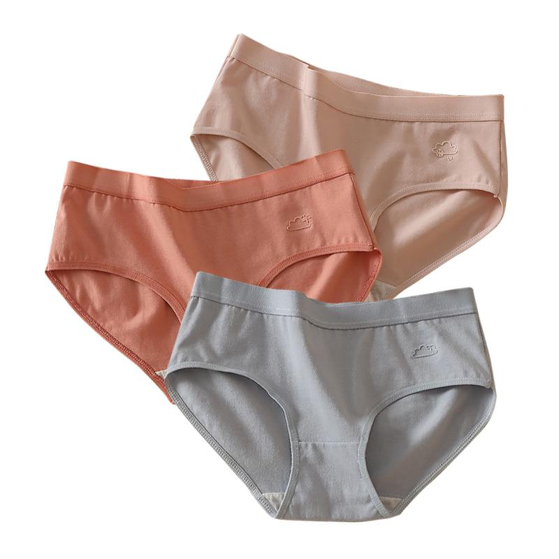 3Pcs/Set Cotton Sports Underwear Women Sexy Seamless Panties Low-Waist Solid Briefs Female High Stretch Breathable Soft Lingerie