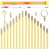 21PCS 43CM Fiberglass Wire Cable Push Puller Service Tools Accessories Hook Rods Wall Electrical Wires for Ceiling Fan Sockets