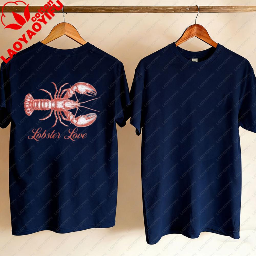 Lobster Love Tee FisherUnisex TShirt New England FisherUnisex Aesthetic TShirt Coastal Vibes Apparel Beach Retro Tshirt Yk Tops Tee