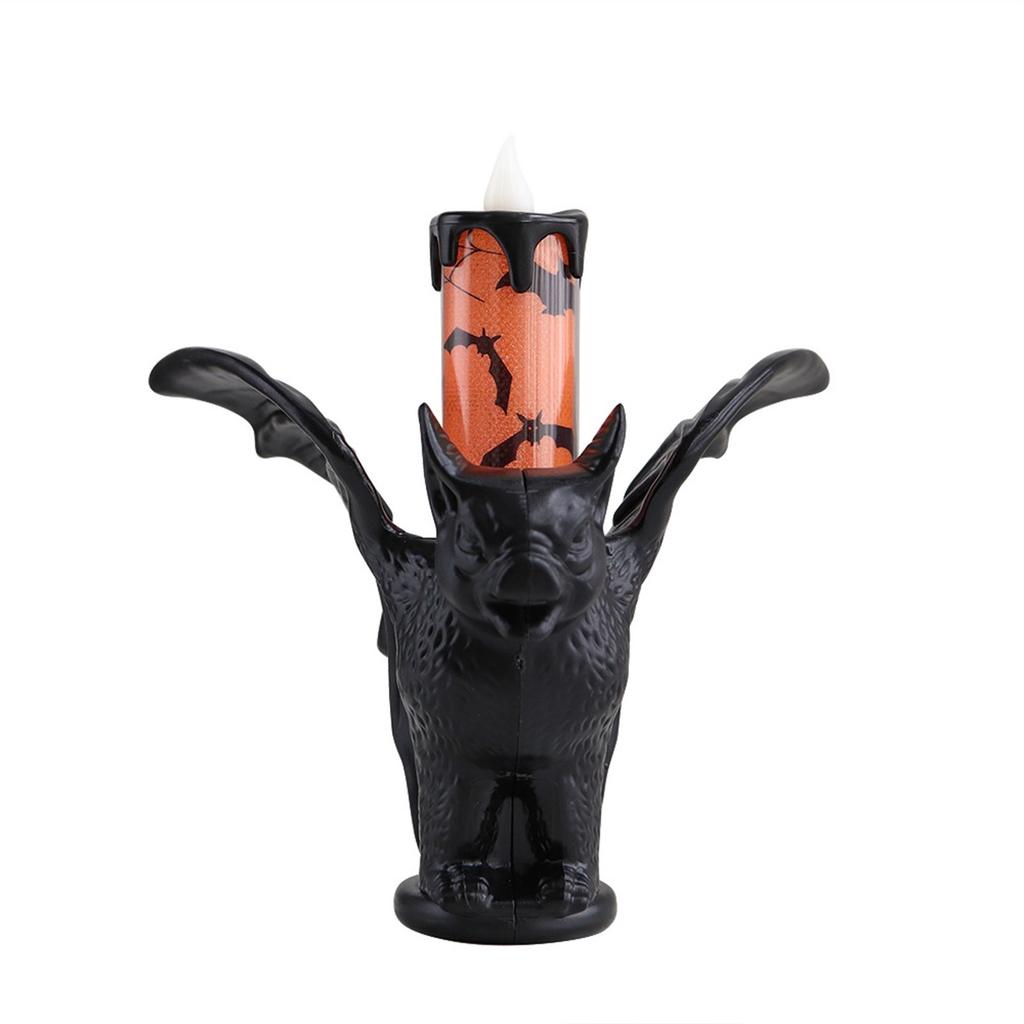 Halloween Pumpkin Lantern/ Ornaments LE Bat/ Electronic Candle Light Party Supplies Layout Props Desktop Candlestick Decoration