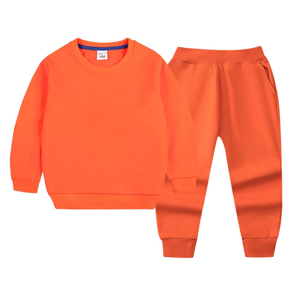 Children's Hoodie & Sweatpants Set: Autumn/Winter Casual Two-Piece with Custom Print Option