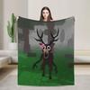 9-9 Nights in the Forest Blankets Deer Game Flannel Funny Soft Throw Blanket for Home Textile Decor
