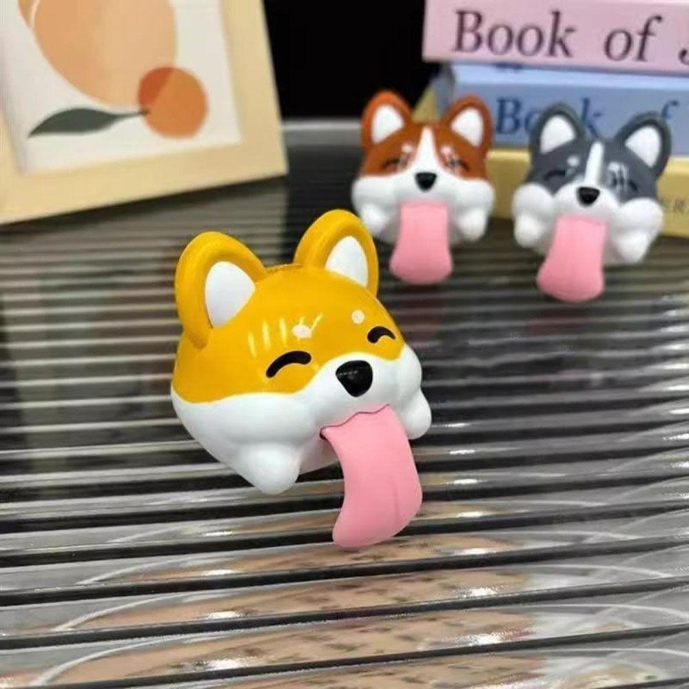 Cartoon Corgi Funny Figurine Plastic Corgi Car Pendant Creative Dog-Shaped Pendant  Gift