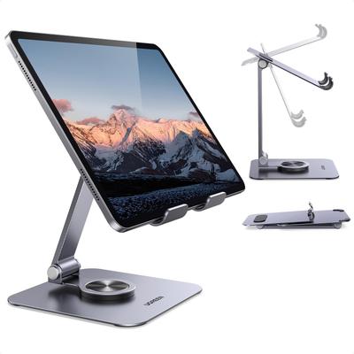 UGREEN iPad Stand Tablet Desk Adjustable Height Portable Vertical Tabletop Compatible with iPad 13 X Galaxy Tab Surface and iPhone - Holder, 360°