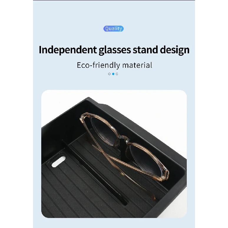 For Tesla Model Y Launch Juniper 2025+ Model 3 Highland 2024 Center Console Eyeglasses Case Armrest Storage Box Tray Upper&Lower