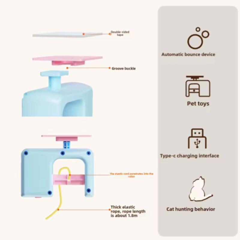 Haustier Stressabbau Spielzeug für Katzen, Wiederaufladbares interaktives Hänge-Tür-Katzenspielzeug, Automatisches elektrisches fliegendes Vogel-Katzenspielzeug zur Jagd