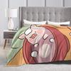 L-Lulu Pig Warm Blanket  Kids Adult Plush Throw Blanket Aesthetic Home Decor Flannel Bedspread Sofa Bed Cover