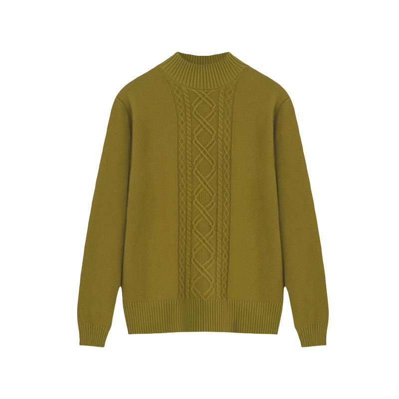 Mother's Fine Velvet Round Neck Sweater: Loose Fit, One Size, Long-Sleeve, Ideal for Autumn and Winter.