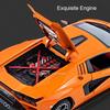 1:24 Lambor Countach LPI800-4 Veneno Toy Car Model Sound Light Pull Back Lift Tail Wing Miniature Vehicles Kids Souvenir Gifts