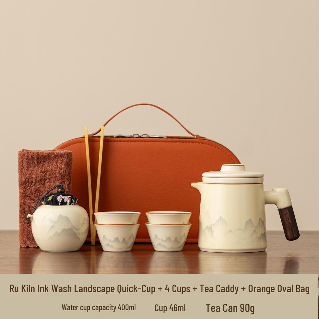 Portable Luxury Travel Tea Set: Quick Brew Cup for Outdoor Camping and Vehicles