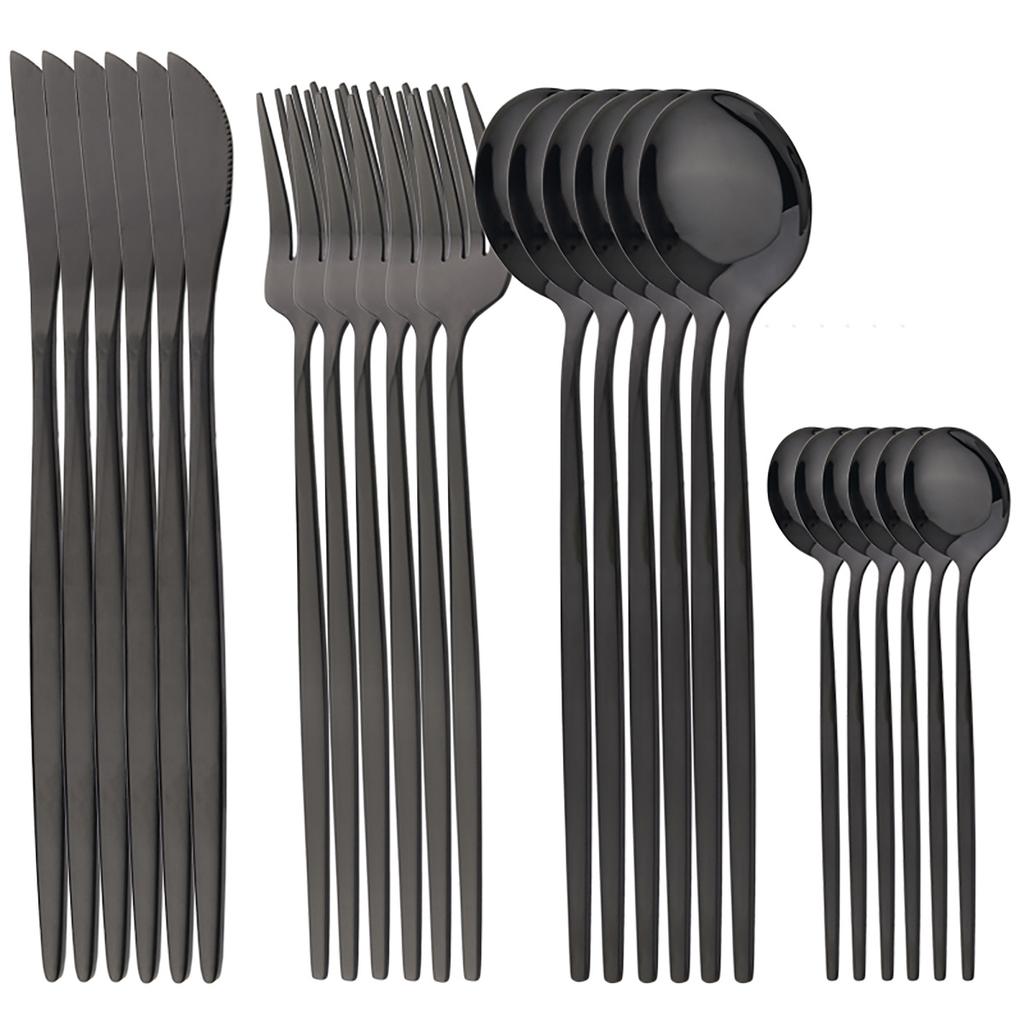24-Piece Stainless Steel Western Steak Knife Set - Durable, Dishwasher Safe Home Kitchen Tableware Essentials