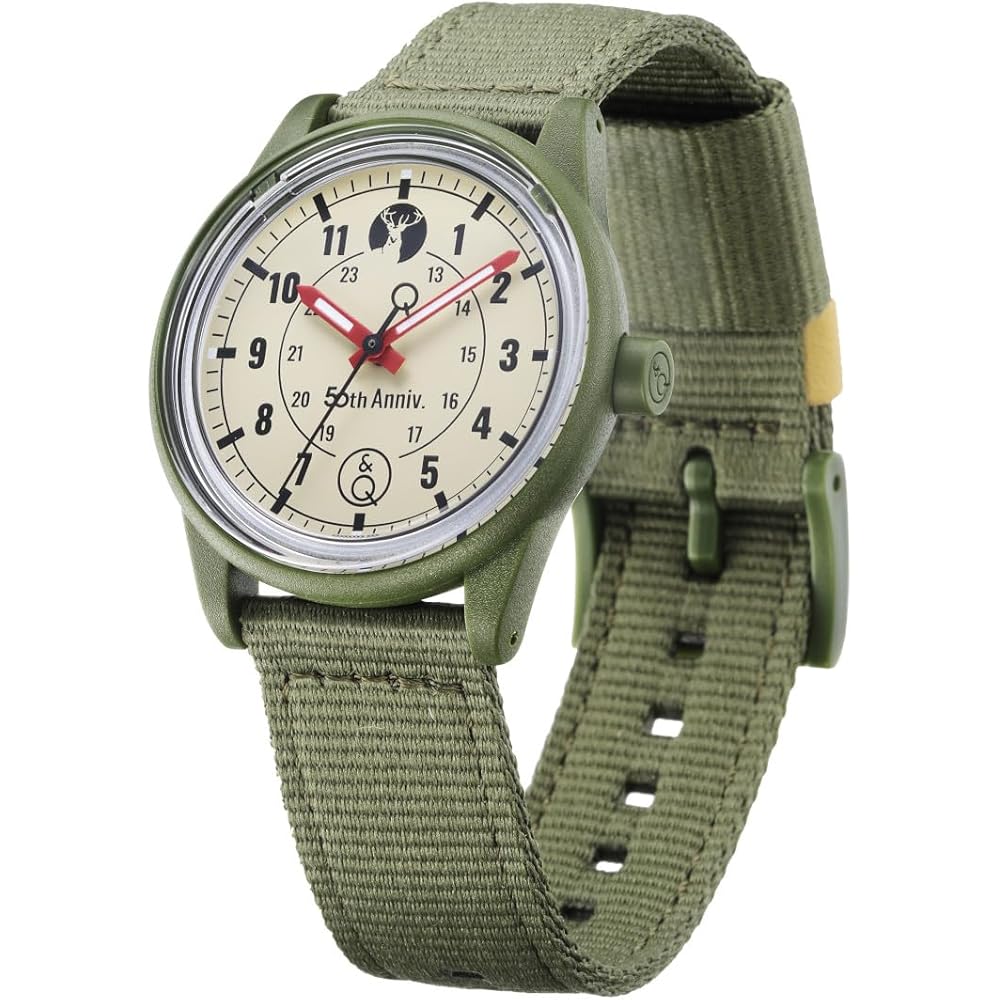 Captain Stag Q&Q Smile Solar 50th Anniversary Watch Green 36mm Wristwatch